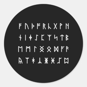 Adesivo Redondo Alfabeto Runic [Futhorc]