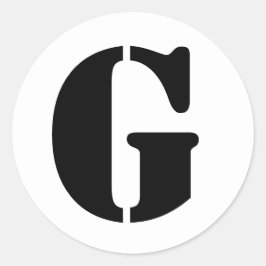 Adesivo Redondo Alfabeto Stencil por Janz - Letra G White