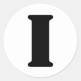 Adesivo Redondo Alfabeto Stencil por Janz - Letra I Branca