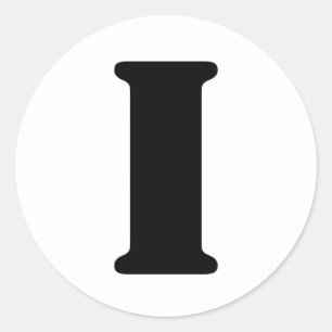 Adesivo Redondo Alfabeto Stencil por Janz - Letra I Branca