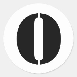 Adesivo Redondo Alfabeto Stencil por Janz - Letra O Branco