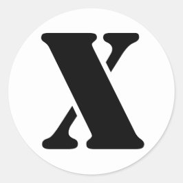 Adesivo Redondo Alfabeto Stencil por Janz - Letra X Branco