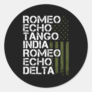 Adesivo Redondo Alfabeto Telefônico Militar Aposentado Retiret