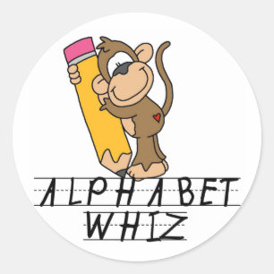 Adesivo Redondo Alfabeto Whiz