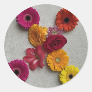 Adesivo Redondo Alfabeto X em Flores