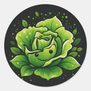 Adesivo Redondo Alface Cuja Vegetação