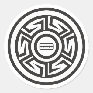 Adesivo Redondo Alfaia índio American Native Anasazi