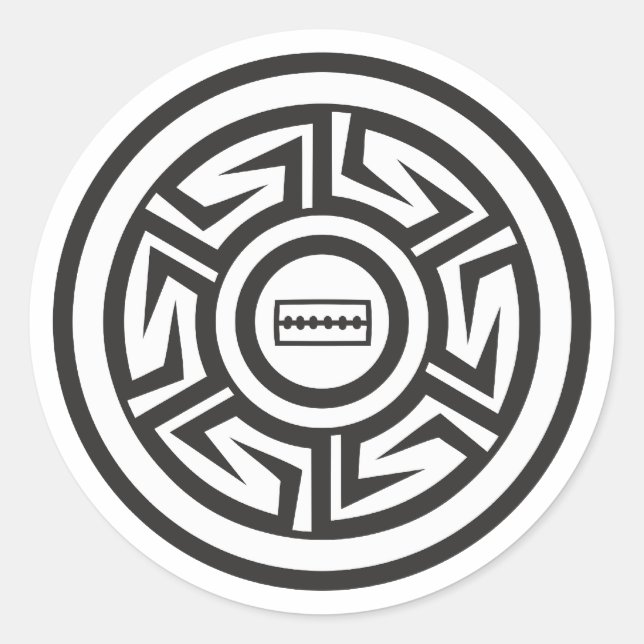 Adesivo Redondo Alfaia índio American Native Anasazi (Frente)