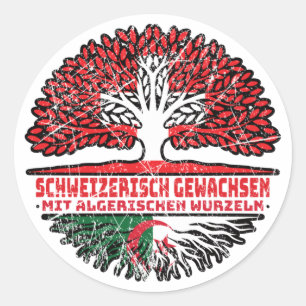 Adesivo Redondo Algerien Algerisch Schweizer Schweiz Baum Wurzel