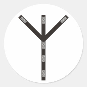 Adesivo Redondo Algiz runa protecção