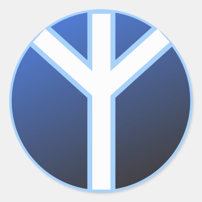 Adesivo Redondo Algiz Rune (Frente)