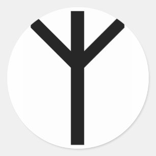 ADESIVO REDONDO ALGIZ RUNE