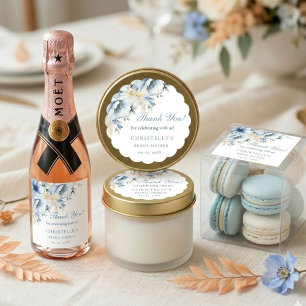 Adesivo Redondo Algo azul antes do floral Chuveiro de noiva