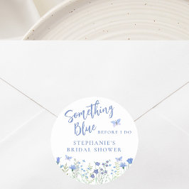 Adesivo Redondo Algo Azul Antes Que Eu Faça Chá de panela