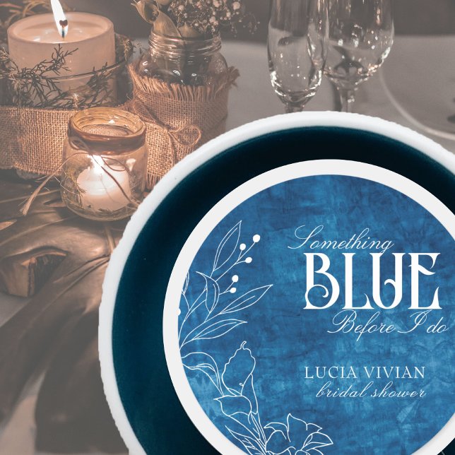 Adesivo Redondo Algo Azul Antes que eu faça Floral Branco (Criador carregado)