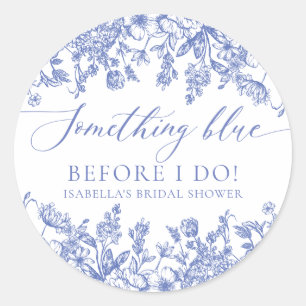 Adesivo Redondo Algo Azul Elegante Antes de Eu Fazer Chuveiro de N