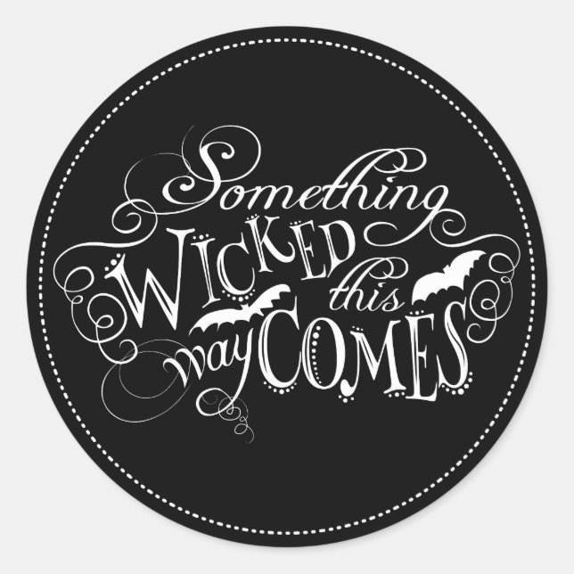 Adesivo Redondo Algo Má Vestido de Halloween Chalkboard (Frente)