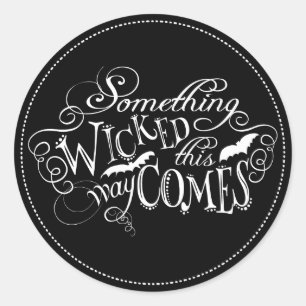 Adesivo Redondo Algo Má Vestido de Halloween Chalkboard