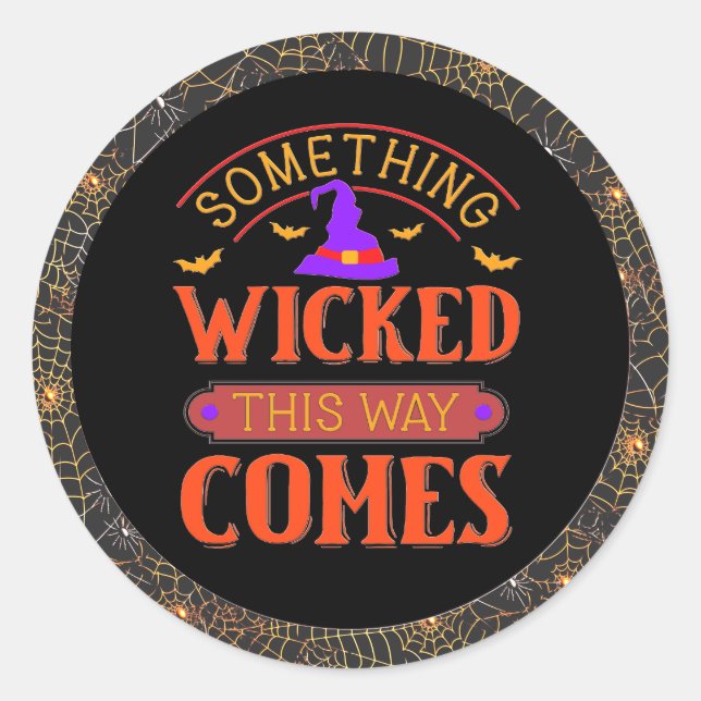 Adesivo Redondo Algo Wicted Halloween Sticker (Frente)