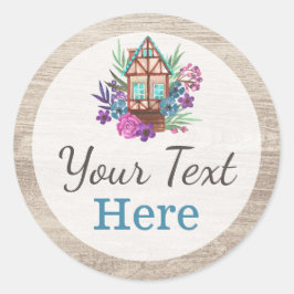 Adesivo Redondo Algodão Russo Chic Floral Cabina Aquática Madeira