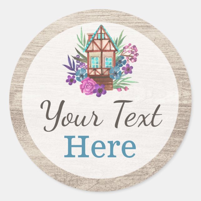 Adesivo Redondo Algodão Russo Chic Floral Cabina Aquática Madeira (Frente)