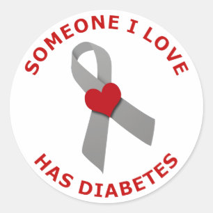 Adesivo Redondo Alguém amor de I tem o diabetes