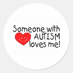 Adesivo Redondo Alguém com autismo ama-me (Hrt)