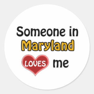 Adesivo Redondo Alguém em Maryland me ama