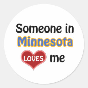 Adesivo Redondo Alguém em Minnesota me ama