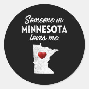 Adesivo Redondo Alguém Em Minnesota Me Ama Minnesota Mn