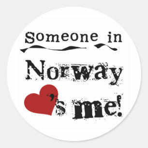 Adesivo Redondo Alguém em Noruega ama-me