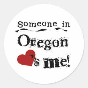 Adesivo Redondo Alguém em Oregon ama-me