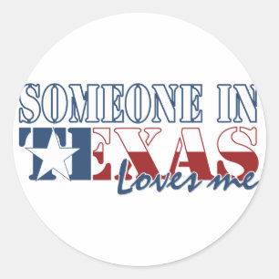 Adesivo Redondo Alguém em Texas ama-me