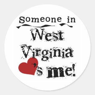 Adesivo Redondo Alguém em West Virginia ama-me