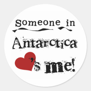 Adesivo Redondo Alguém na Antártica ama-me