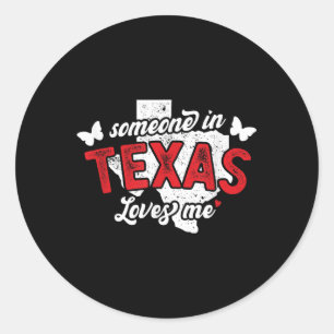 Adesivo Redondo Alguém No Texas Me Ama Por Longa Distância Relati