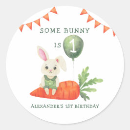 Adesivo Redondo Algum Coelhinho está de Aniversário