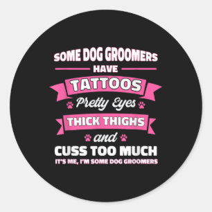 Adesivo Redondo Alguns Cachorros Têm Cachorros De Tatuagem A Alcan