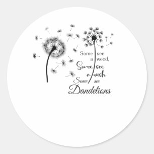 Adesivo Redondo Alguns veem um desejo, alguns veem dentes-de-leão