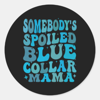 Adesivo Redondo Algures Malditos Colarinho Azul Mãe Groovy Mãe Mot