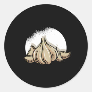Adesivo Redondo Alho Clove Vegan Bulb Ail Chive Farmaria Vegetaria