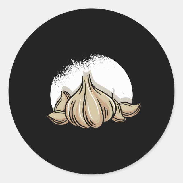 Adesivo Redondo Alho Clove Vegan Bulb Ail Chive Farmaria Vegetaria (Frente)
