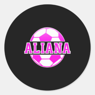Adesivo Redondo Aliana Nome Meninas Futebol Jogue Futebol Fã de Es