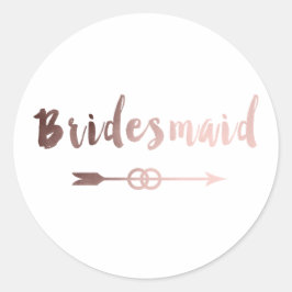 Adesivo Redondo aliança de casamento elegante rosa dourado