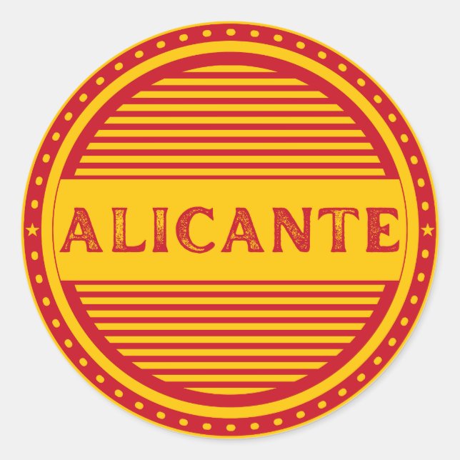Adesivo Redondo Alicante City Pride Emblem – Spanish Identity (Frente)