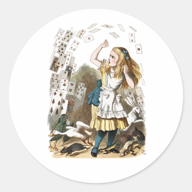 Adesivo Redondo Alice & as Cartas (Frente)