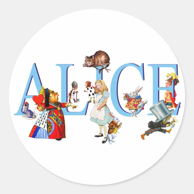 ADESIVO REDONDO ALICE IN WONDERLAND & AMIGOS (Frente)