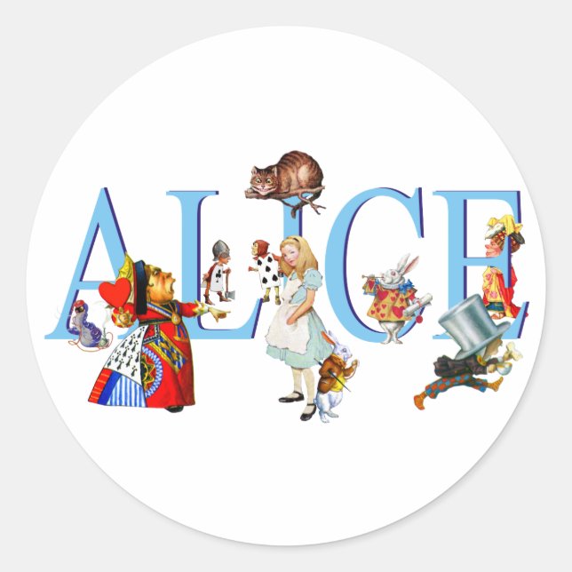 ADESIVO REDONDO ALICE IN WONDERLAND & AMIGOS (Frente)
