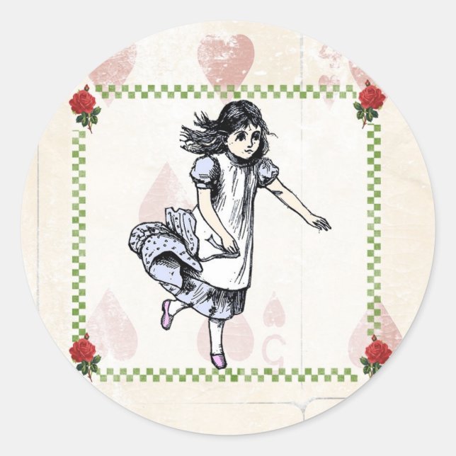 Adesivo Redondo Alice Mad Hatter no Wonderland Sticker (Frente)