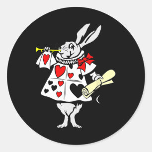 Adesivo Redondo Alice No Coelho Da Páscoa No País Das Maravilhas J